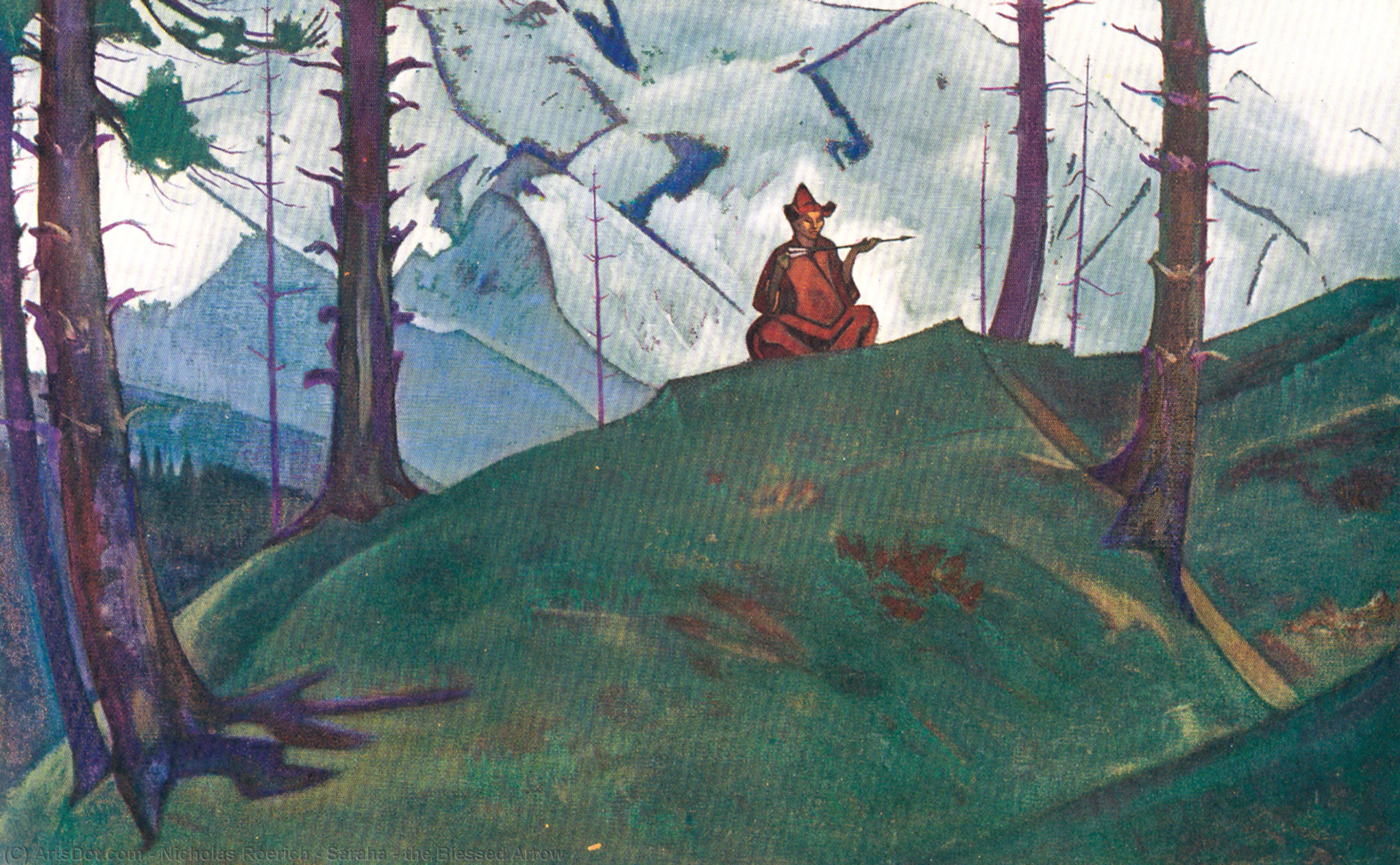Wikoo.org - موسوعة الفنون الجميلة - اللوحة، العمل الفني Nicholas Roerich - Saraha – the Blessed Arrow