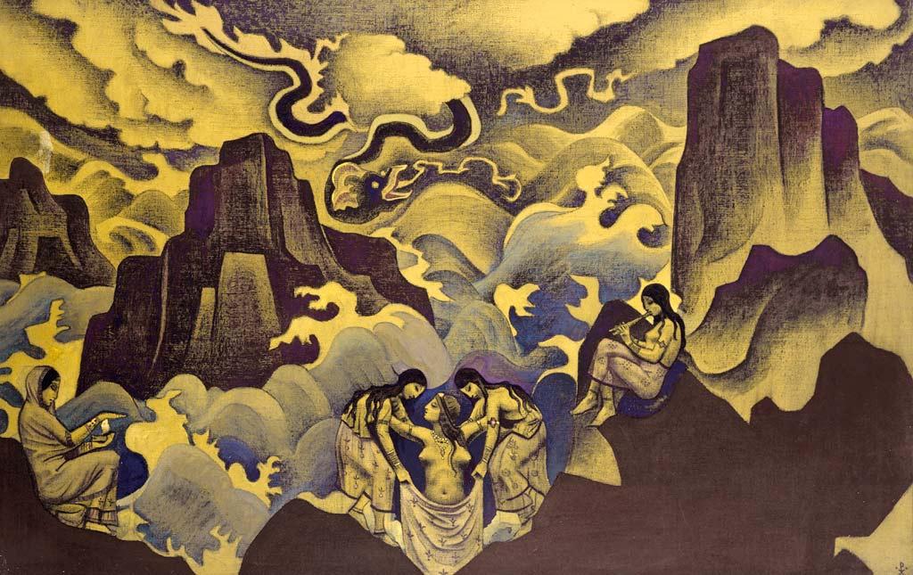 Wikioo.org - The Encyclopedia of Fine Arts - Painting, Artwork by Nicholas Roerich - Ancient Serpent (Serpent of Wisdom)