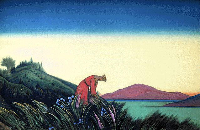 Wikioo.org - The Encyclopedia of Fine Arts - Painting, Artwork by Nicholas Roerich - Beneficial herbs (Vasilisa the Wise)