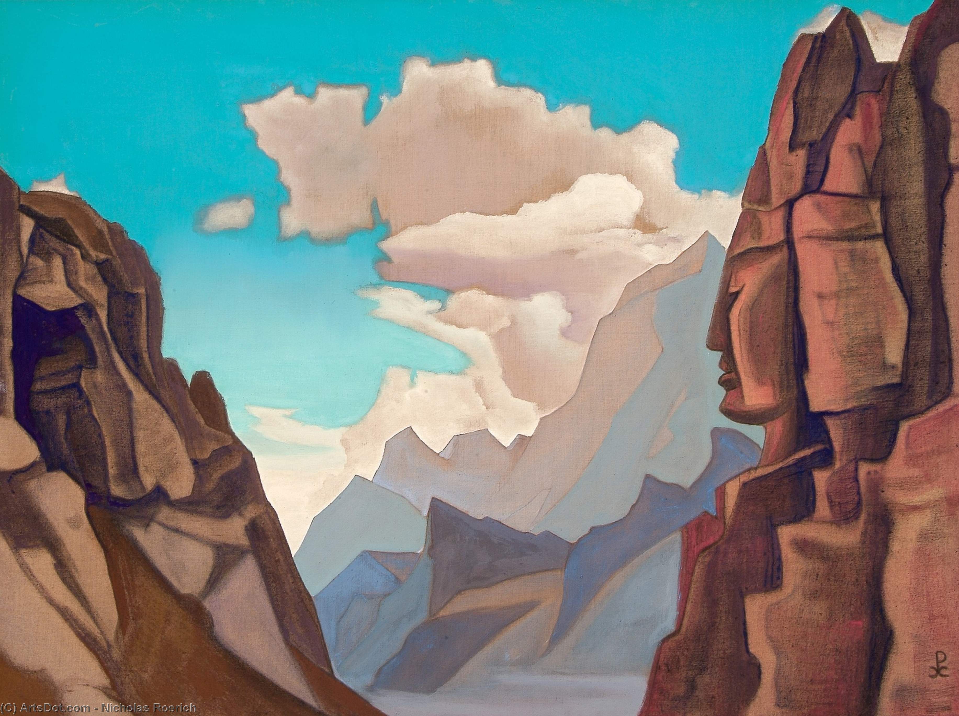 Wikioo.org - The Encyclopedia of Fine Arts - Painting, Artwork by Nicholas Roerich - Great spirit of Himalayas