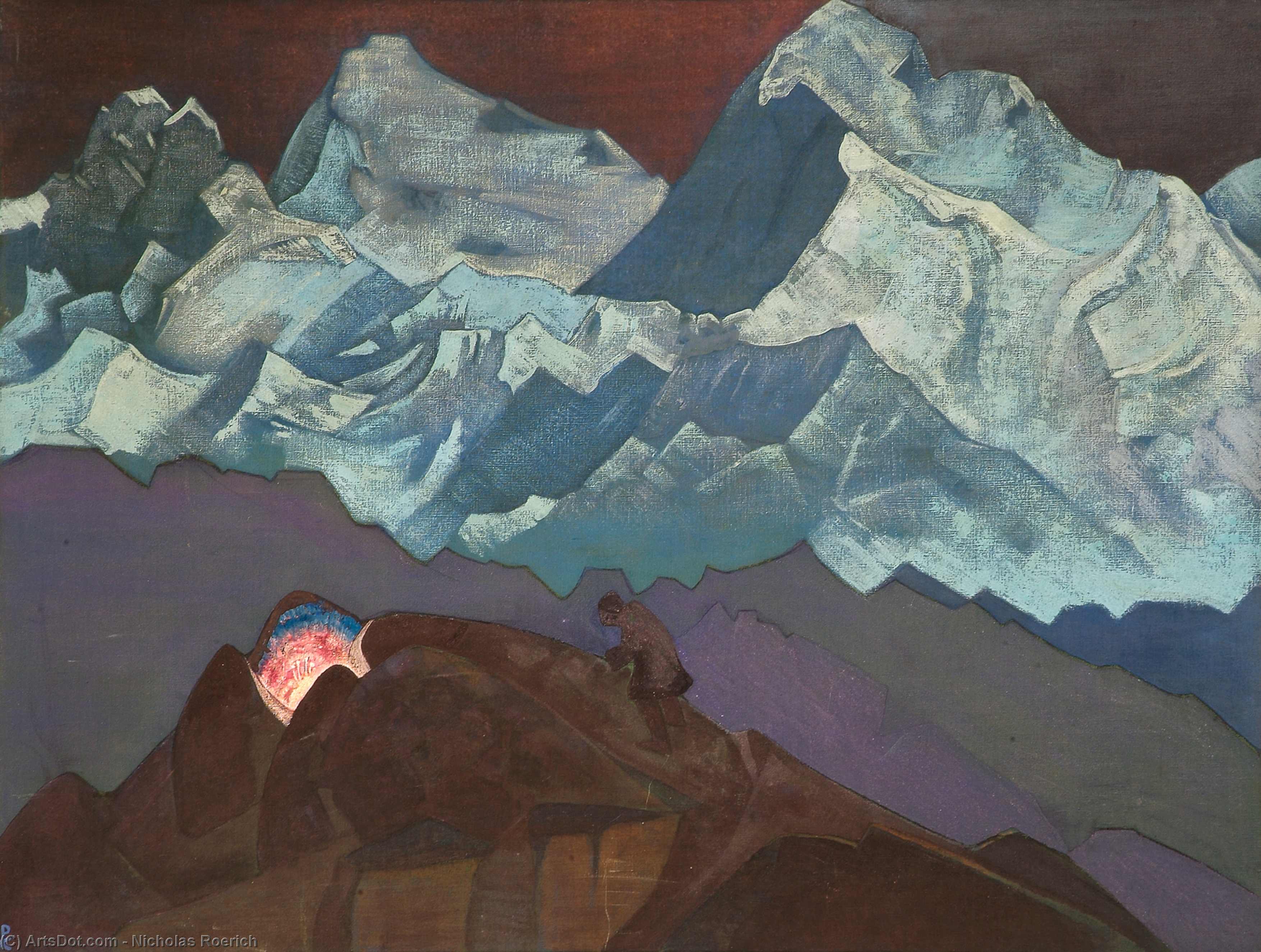 WikiOO.org - Encyclopedia of Fine Arts - Festés, Grafika Nicholas Roerich - Fire Blossom
