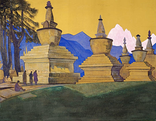WikiOO.org - 백과 사전 - 회화, 삽화 Nicholas Roerich - Suburgan of Tashiding
