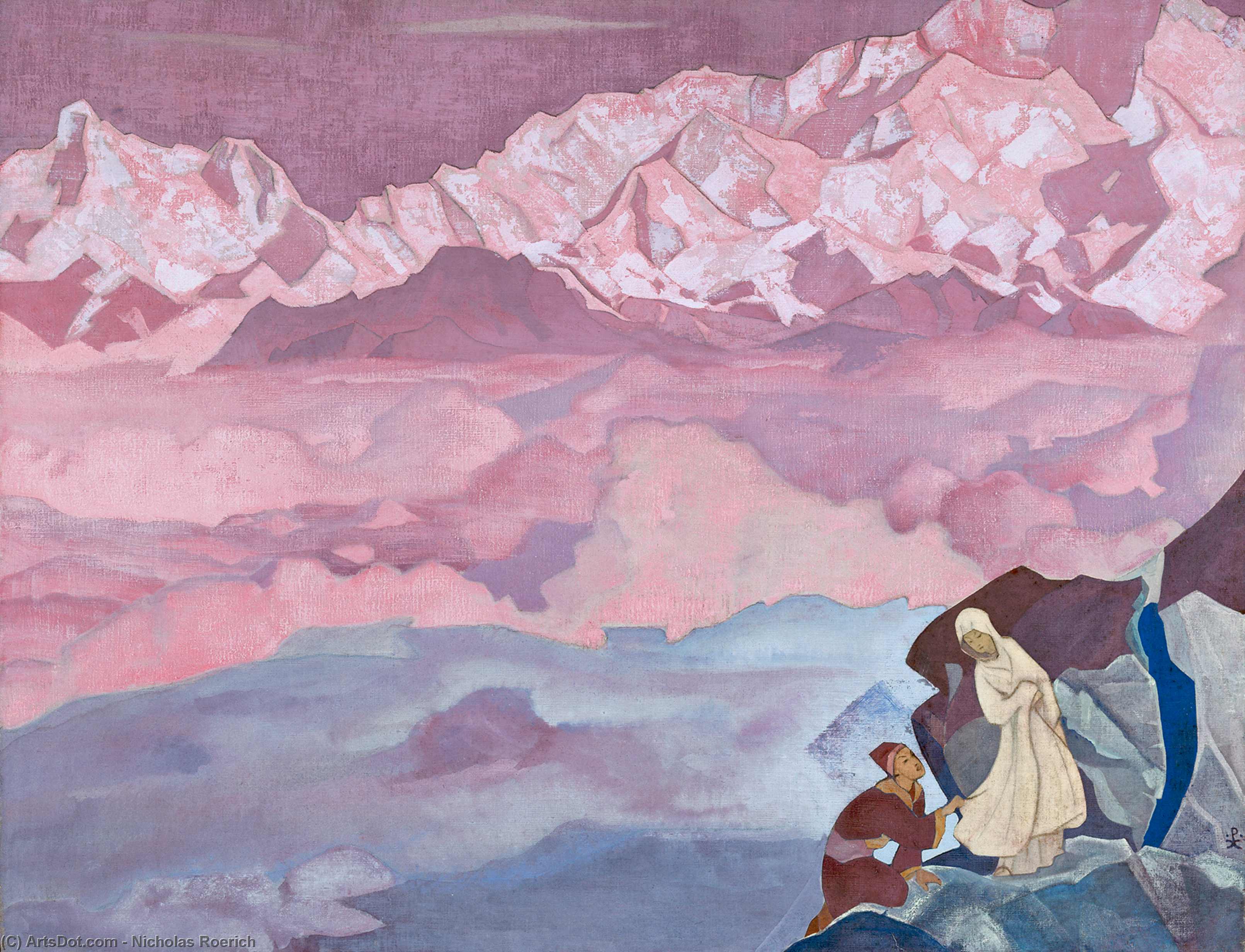 Wikioo.org - The Encyclopedia of Fine Arts - Painting, Artwork by Nicholas Roerich - She who leads