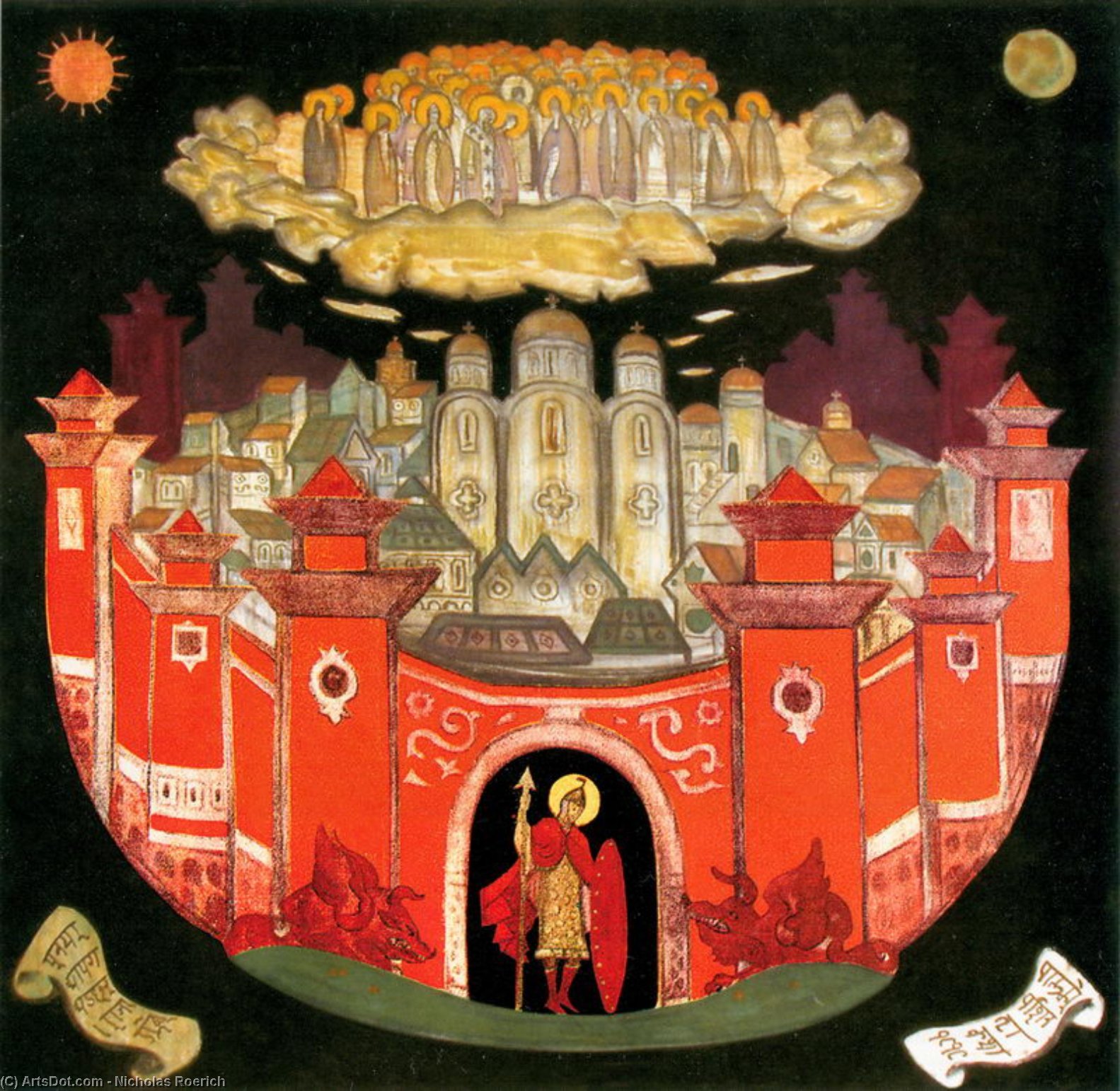 WikiOO.org - Енциклопедия за изящни изкуства - Живопис, Произведения на изкуството Nicholas Roerich - The saints have gone - leave Gleb as keeper