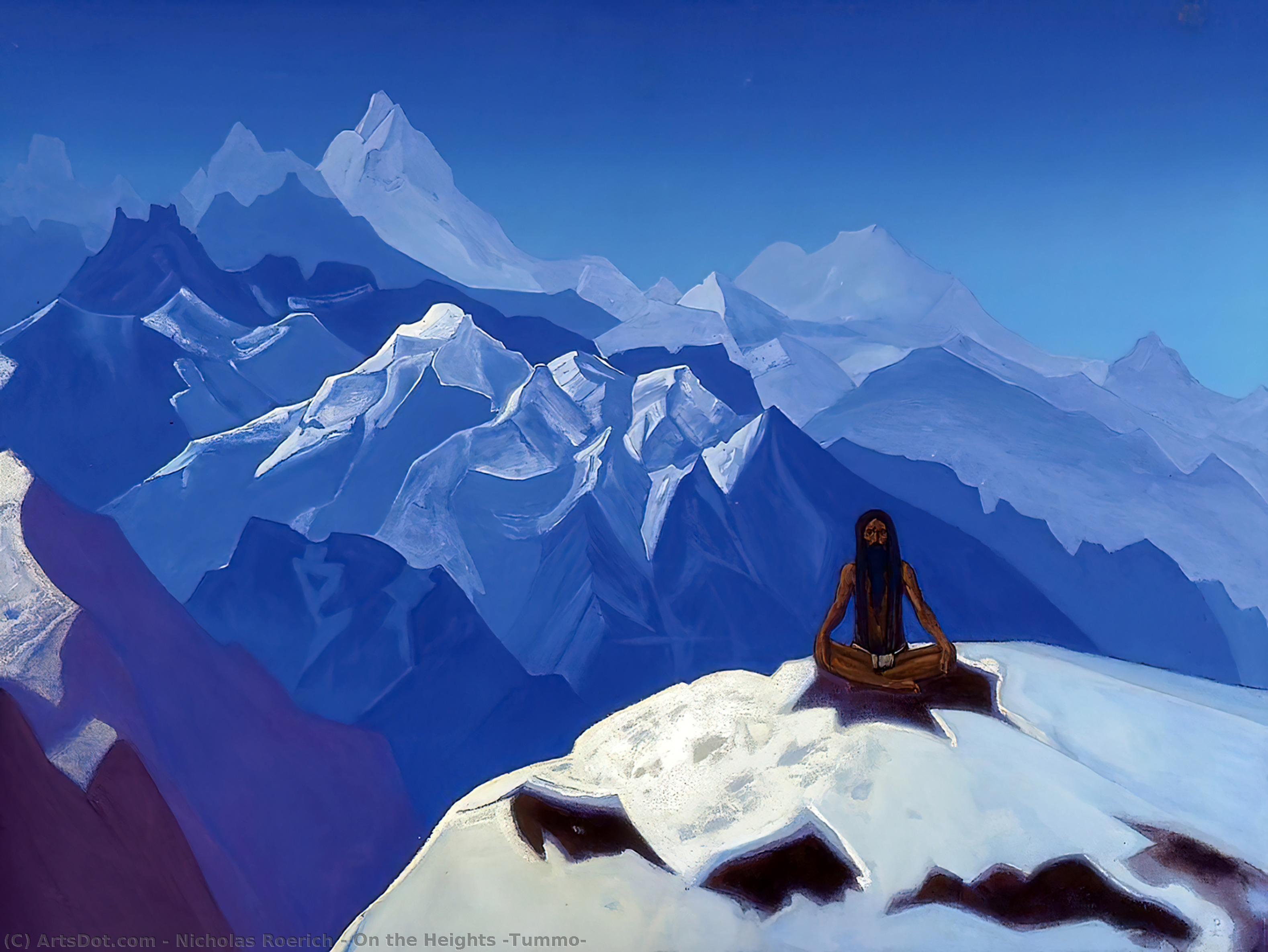 Wikoo.org - موسوعة الفنون الجميلة - اللوحة، العمل الفني Nicholas Roerich - On the Heights (Tummo)