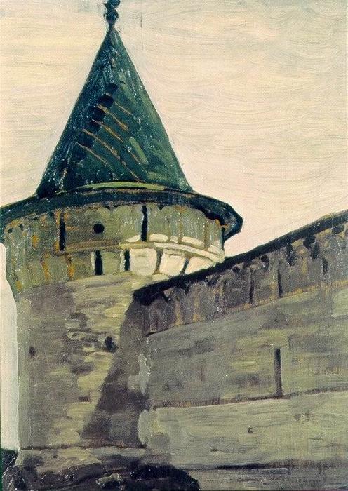 Wikioo.org - The Encyclopedia of Fine Arts - Painting, Artwork by Nicholas Roerich - Kostroma. Belfry of Ipatievsky monastery.