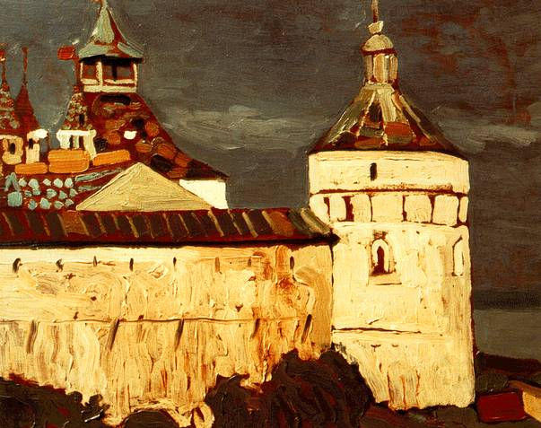 WikiOO.org - Encyclopedia of Fine Arts - Maleri, Artwork Nicholas Roerich - Rostov Veliky. Attics of princely houses.