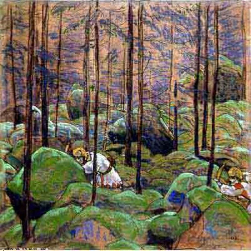 Wikioo.org - The Encyclopedia of Fine Arts - Painting, Artwork by Nicholas Roerich - Archers