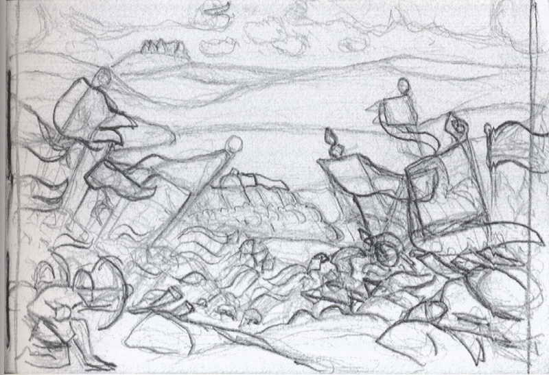 Wikioo.org - The Encyclopedia of Fine Arts - Painting, Artwork by Nicholas Roerich - Fight near Kerzhenets