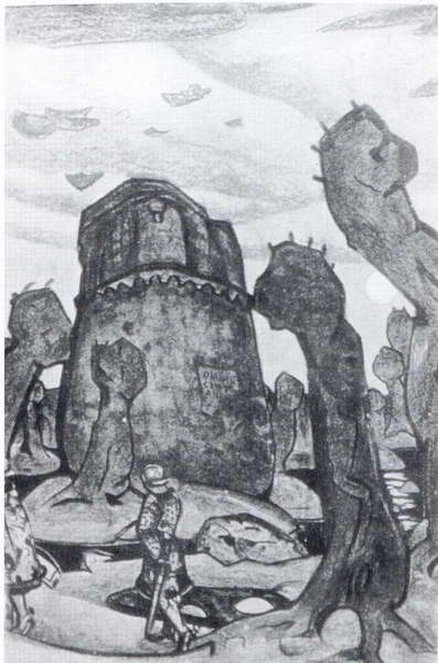 Wikioo.org - The Encyclopedia of Fine Arts - Painting, Artwork by Nicholas Roerich - Queen Anna's tower