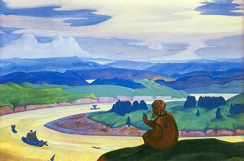 Wikioo.org - The Encyclopedia of Fine Arts - Painting, Artwork by Nicholas Roerich - Procopius the Righteous Praying