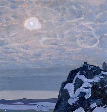 Wikioo.org - The Encyclopedia of Fine Arts - Painting, Artwork by Nicholas Roerich - Moonlight. Sortavala.