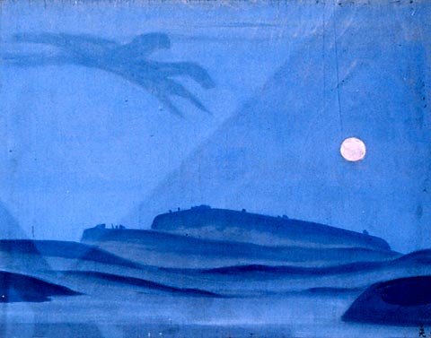 Wikioo.org - The Encyclopedia of Fine Arts - Painting, Artwork by Nicholas Roerich - Night rider