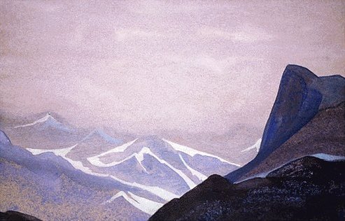 Wikioo.org - The Encyclopedia of Fine Arts - Painting, Artwork by Nicholas Roerich - A steep snow slope