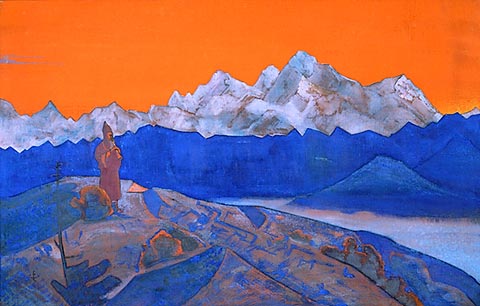 Wikioo.org - The Encyclopedia of Fine Arts - Painting, Artwork by Nicholas Roerich - Red Lama