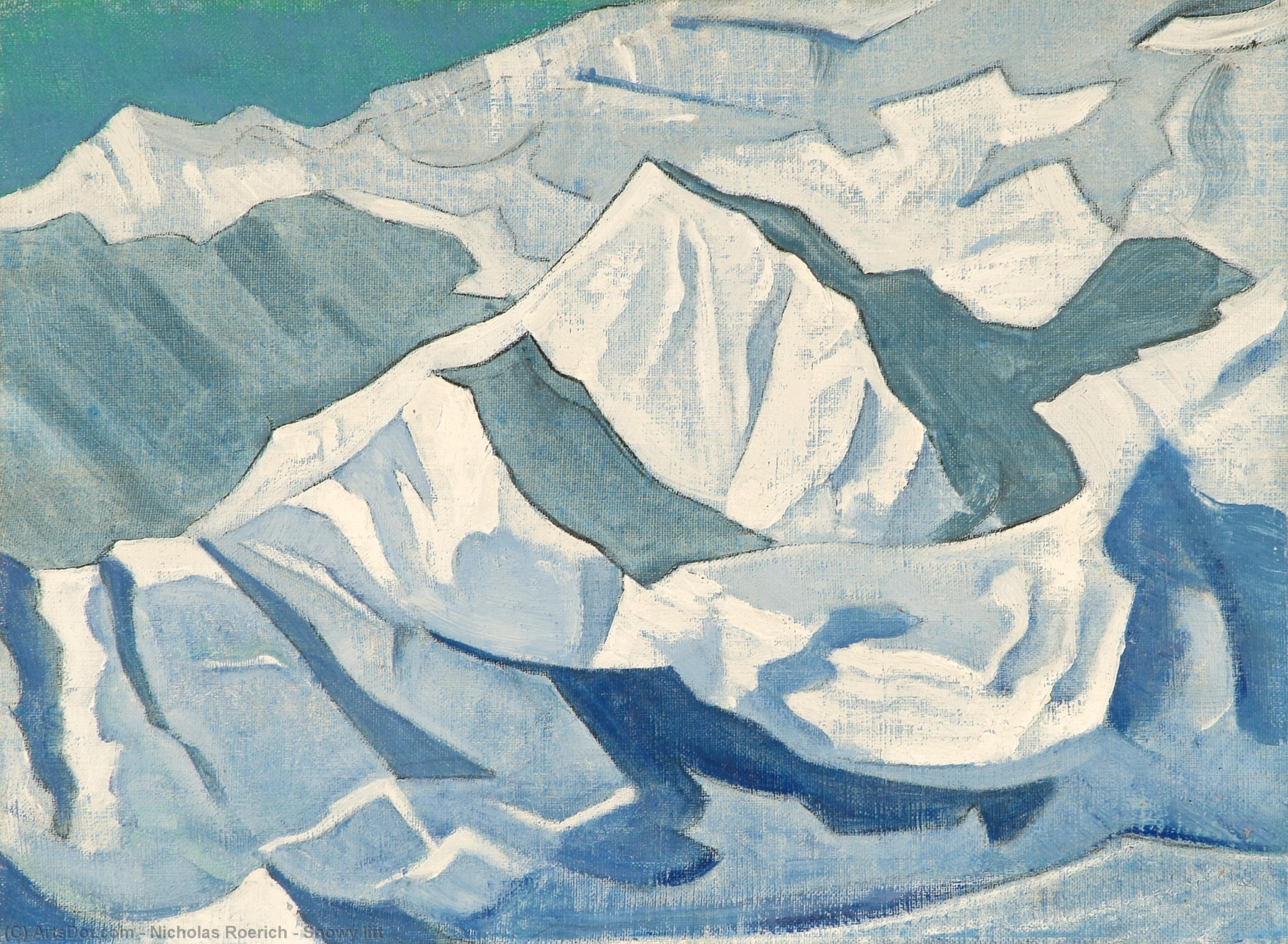 WikiOO.org - Enciclopedia of Fine Arts - Pictura, lucrări de artă Nicholas Roerich - Snowy lift