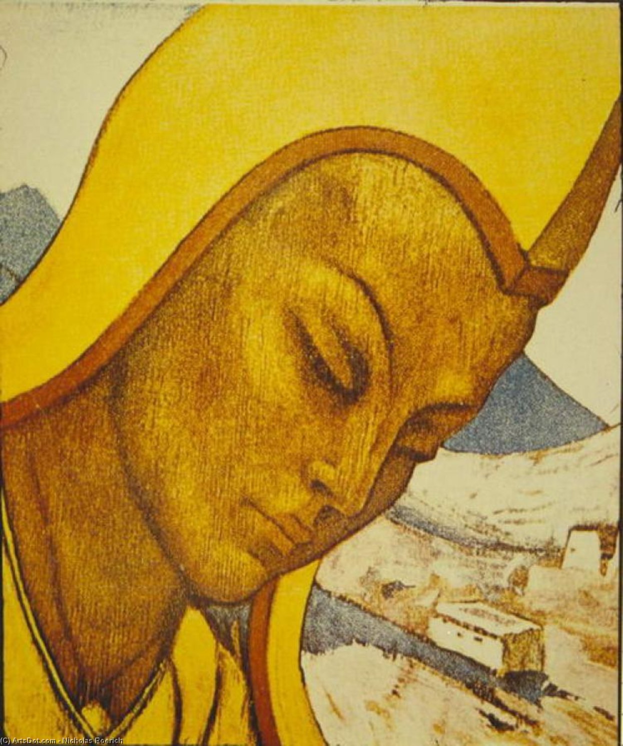 Wikioo.org - Encyklopedia Sztuk Pięknych - Malarstwo, Grafika Nicholas Roerich - Tibetian lama