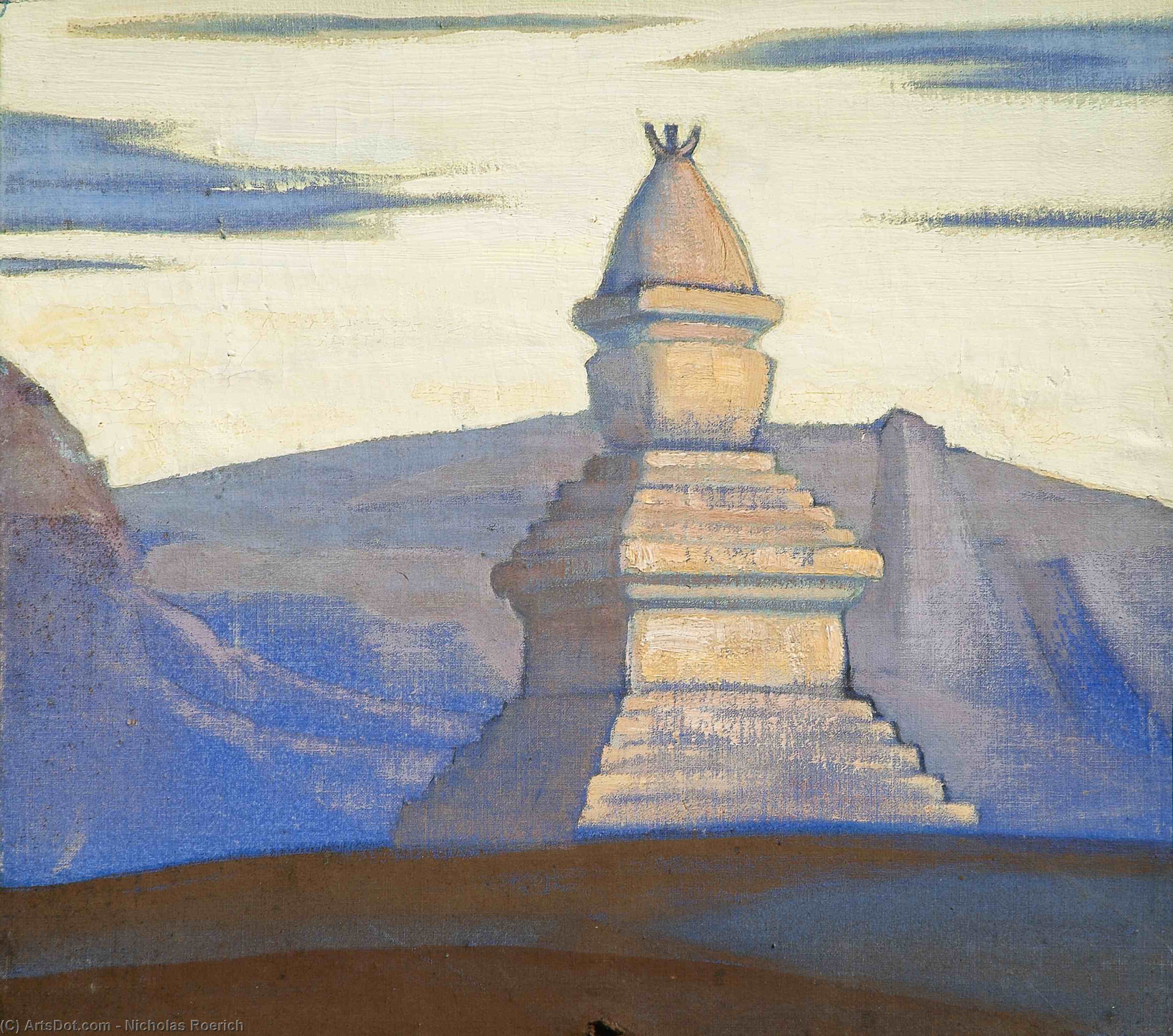 WikiOO.org - Encyclopedia of Fine Arts - Malba, Artwork Nicholas Roerich - Stupa near Sharugen