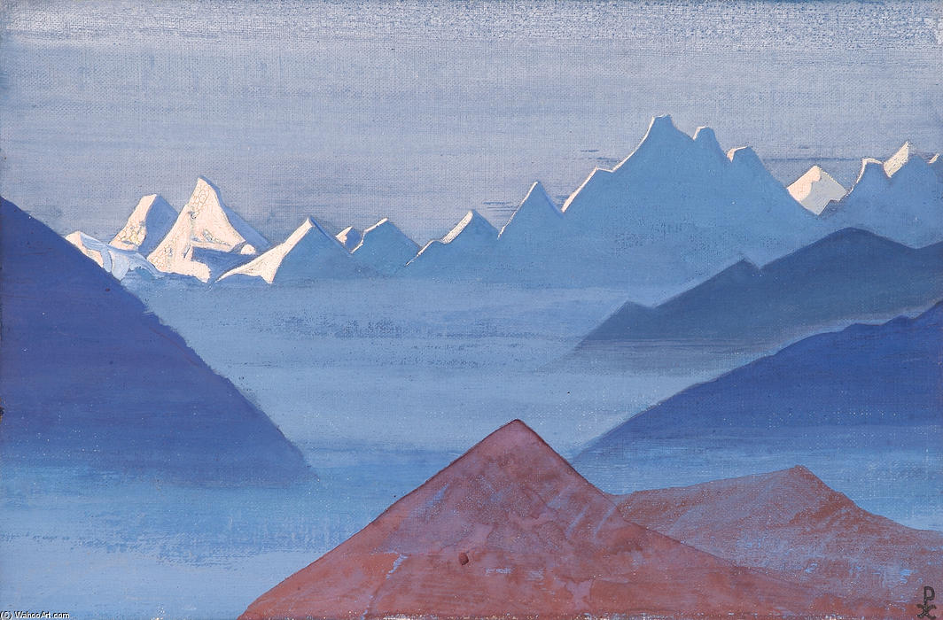 Wikioo.org - The Encyclopedia of Fine Arts - Painting, Artwork by Nicholas Roerich - Sunset