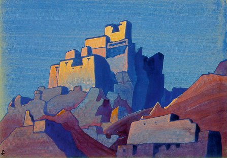 Wikioo.org - The Encyclopedia of Fine Arts - Painting, Artwork by Nicholas Roerich - Chiktan citadel in Himalayas