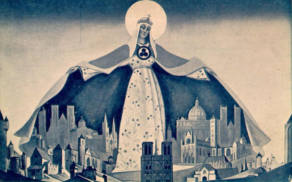 Wikoo.org - موسوعة الفنون الجميلة - اللوحة، العمل الفني Nicholas Roerich - Madonna the Protector