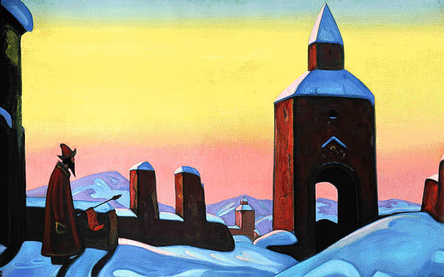 WikiOO.org - Encyclopedia of Fine Arts - Maalaus, taideteos Nicholas Roerich - Message to Tiron