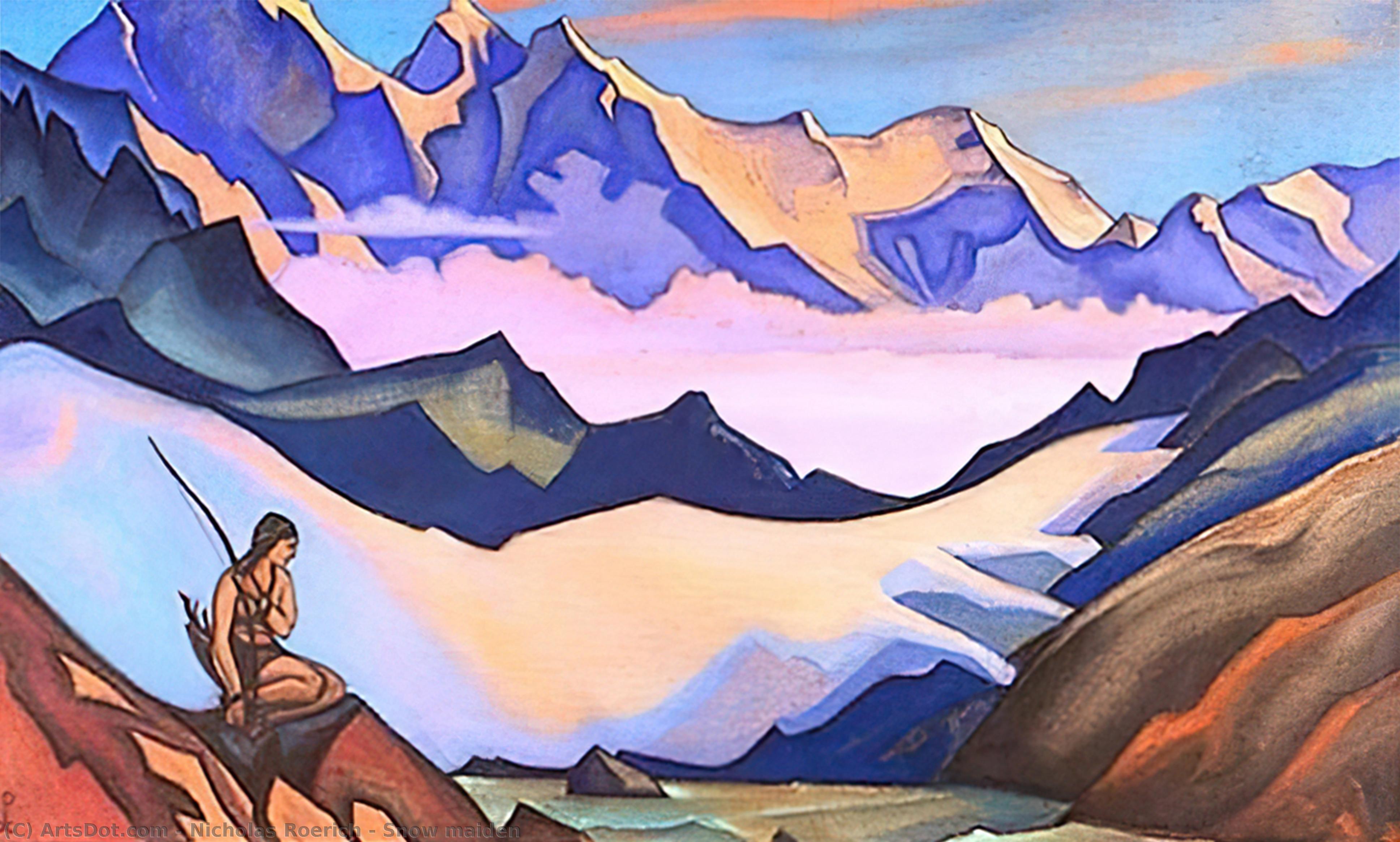 Wikoo.org - موسوعة الفنون الجميلة - اللوحة، العمل الفني Nicholas Roerich - Snow maiden