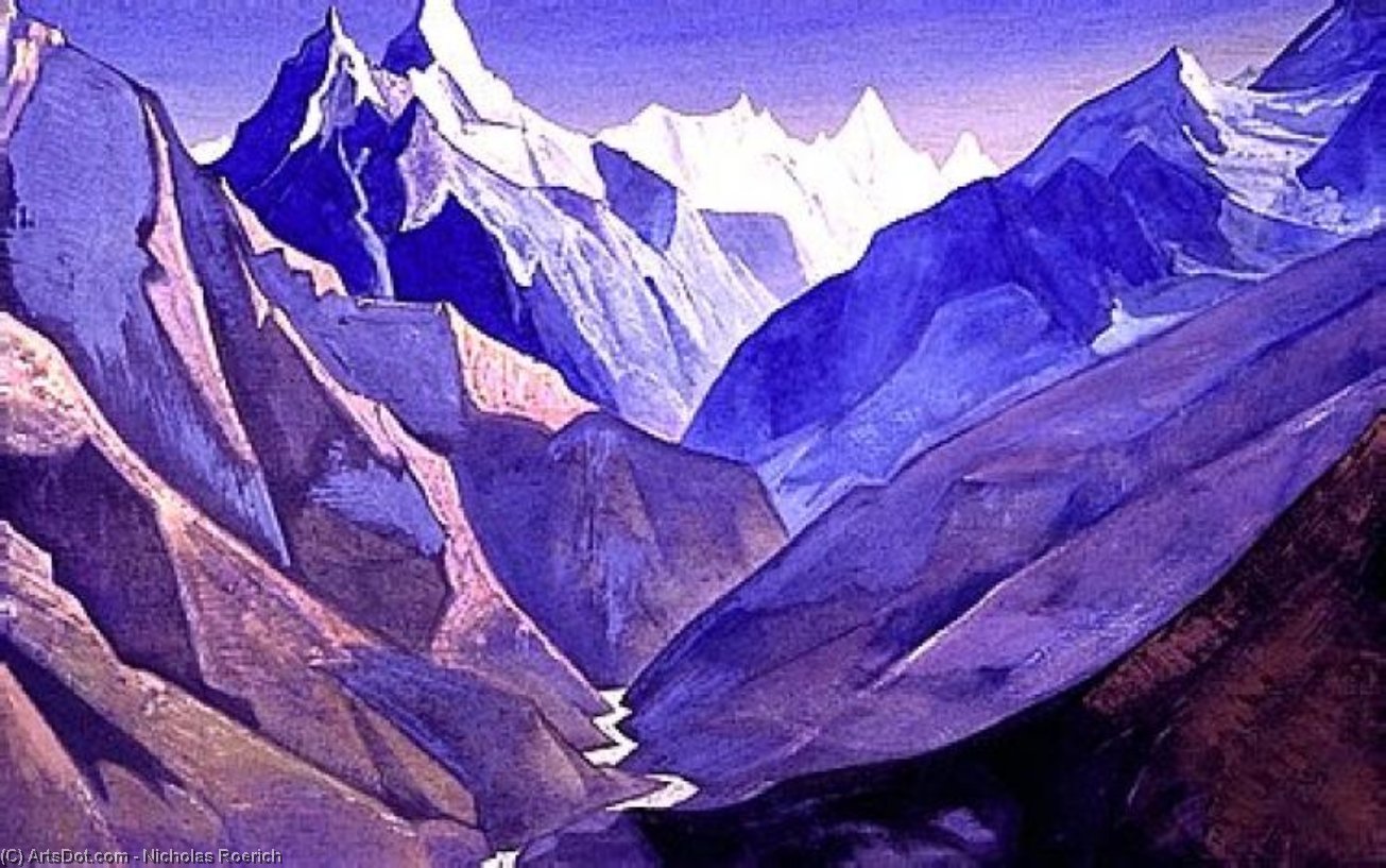 Wikioo.org - The Encyclopedia of Fine Arts - Painting, Artwork by Nicholas Roerich - Mountains