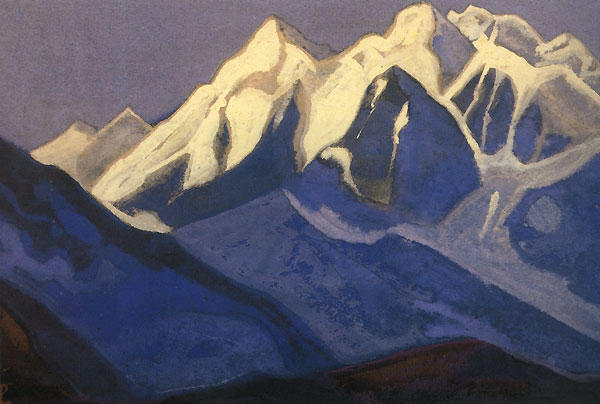 WikiOO.org - Encyclopedia of Fine Arts - Lukisan, Artwork Nicholas Roerich - Snowy peaks