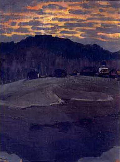 Wikioo.org - The Encyclopedia of Fine Arts - Painting, Artwork by Nicholas Roerich - Sunset