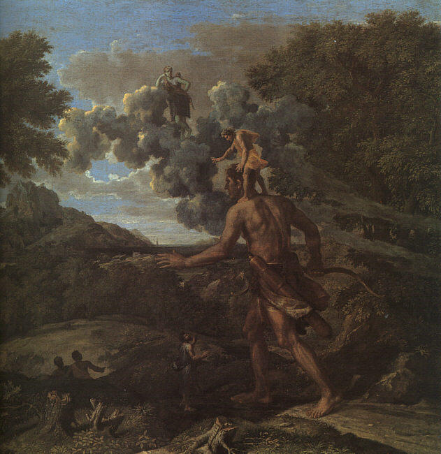 Wikioo.org – L'Encyclopédie des Beaux Arts - Peinture, Oeuvre de Nicolas Poussin - Aveugle Orion À la recherche de la montée Soleil
