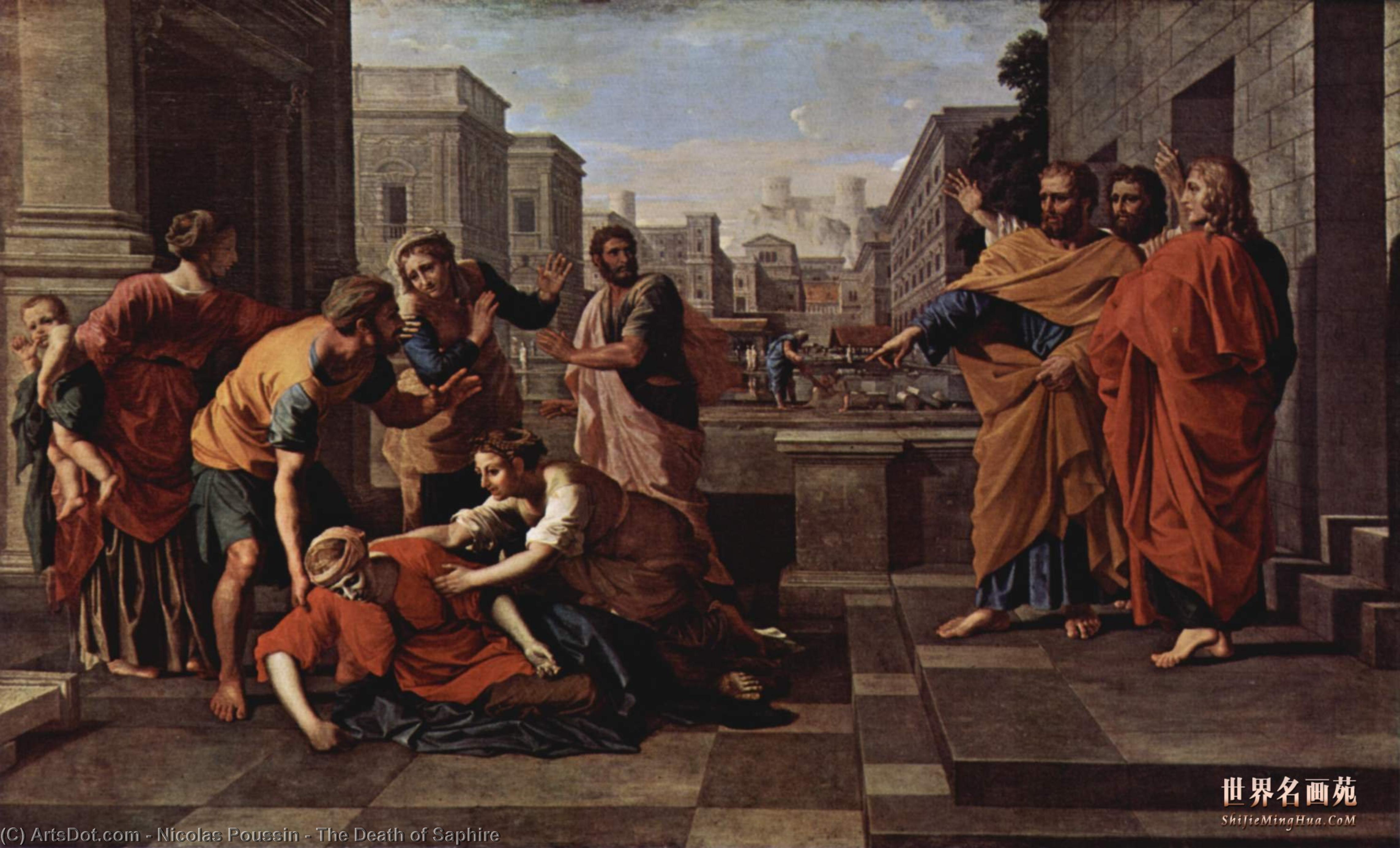 Wikioo.org – L'Enciclopedia delle Belle Arti - Pittura, Opere di Nicolas Poussin - la morte di Saphire