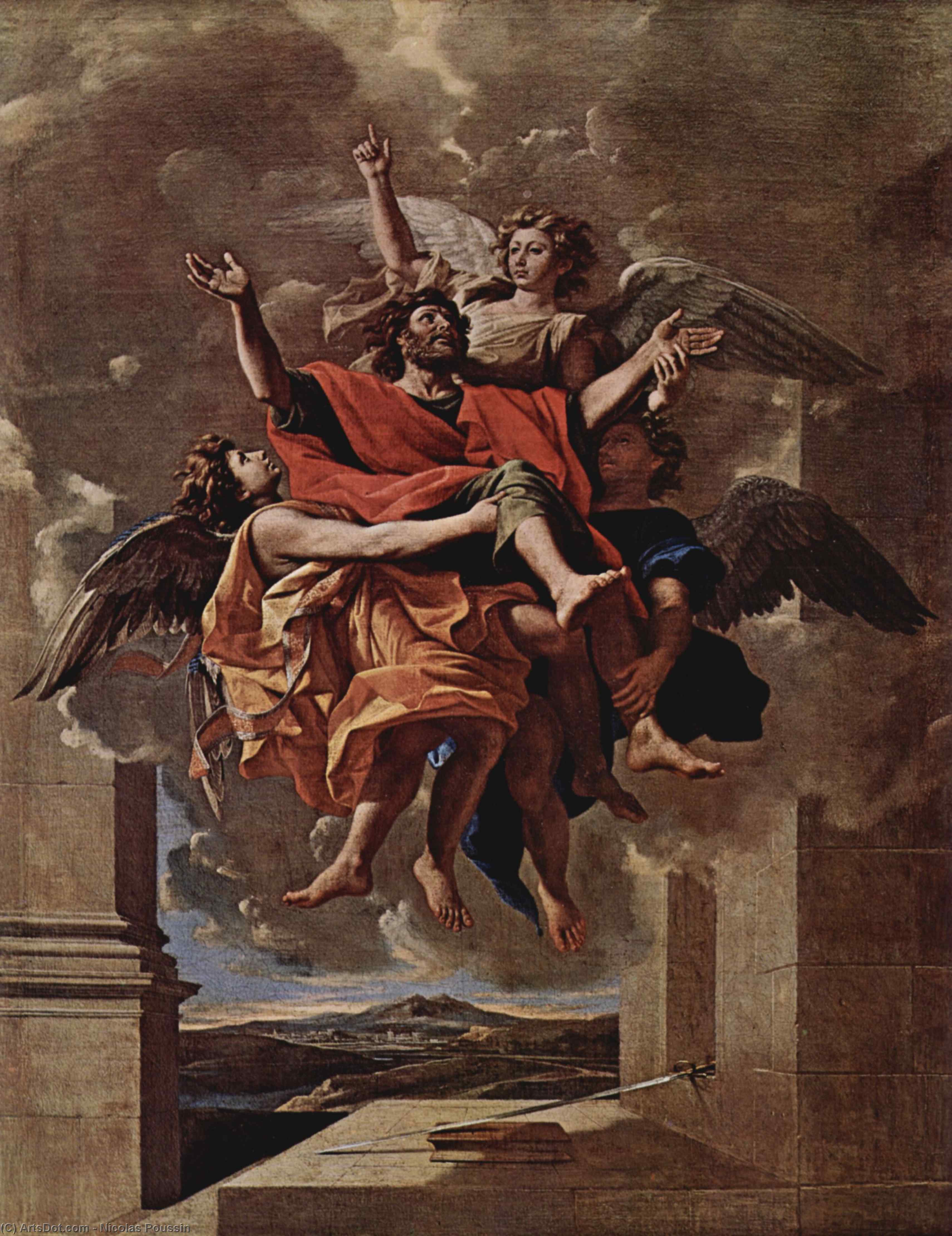 Wikoo.org - موسوعة الفنون الجميلة - اللوحة، العمل الفني Nicolas Poussin - The Vision of St. Paul