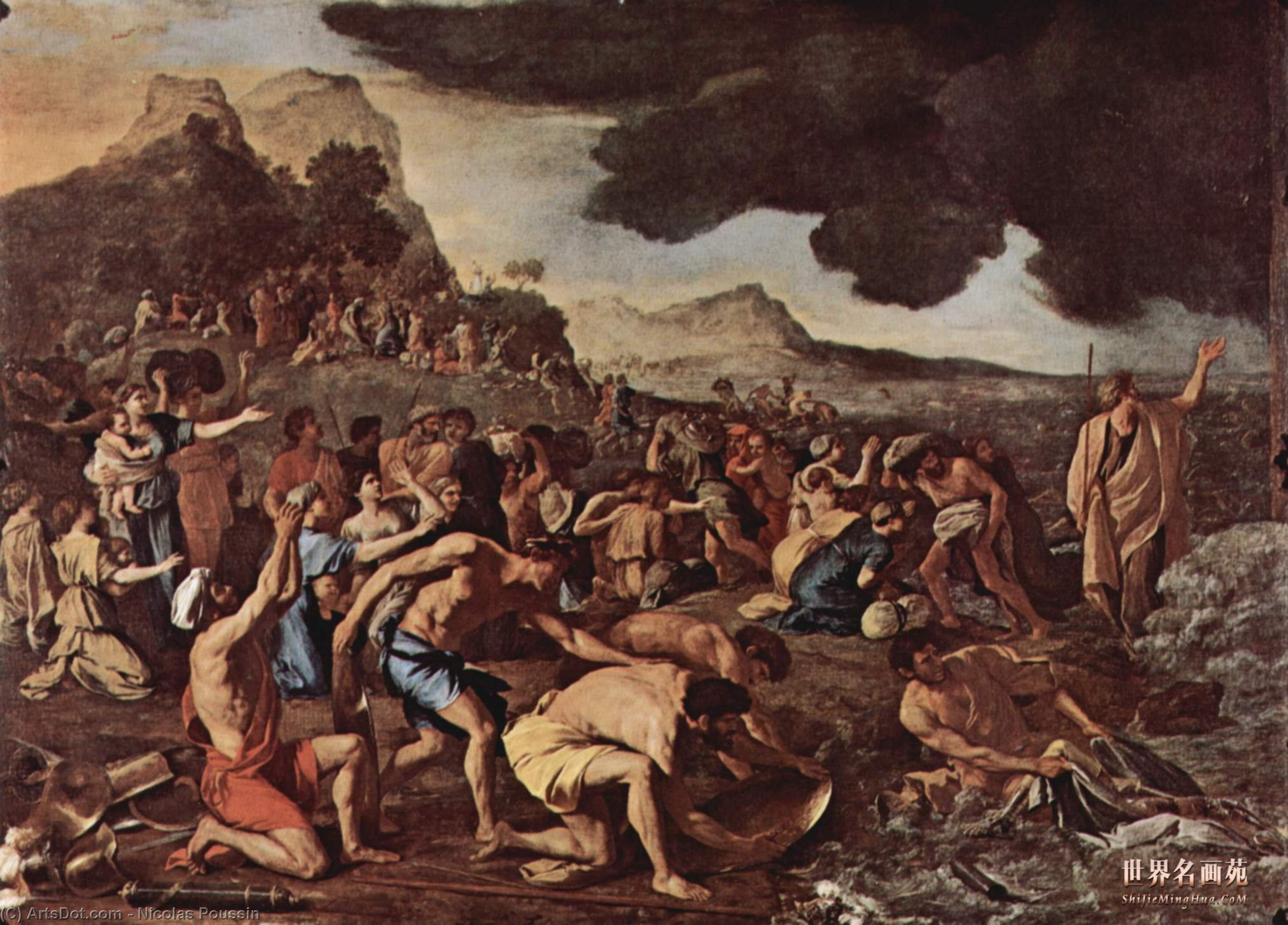 WikiOO.org – 美術百科全書 - 繪畫，作品 Nicolas Poussin - 十字路口 的  的  红  大海