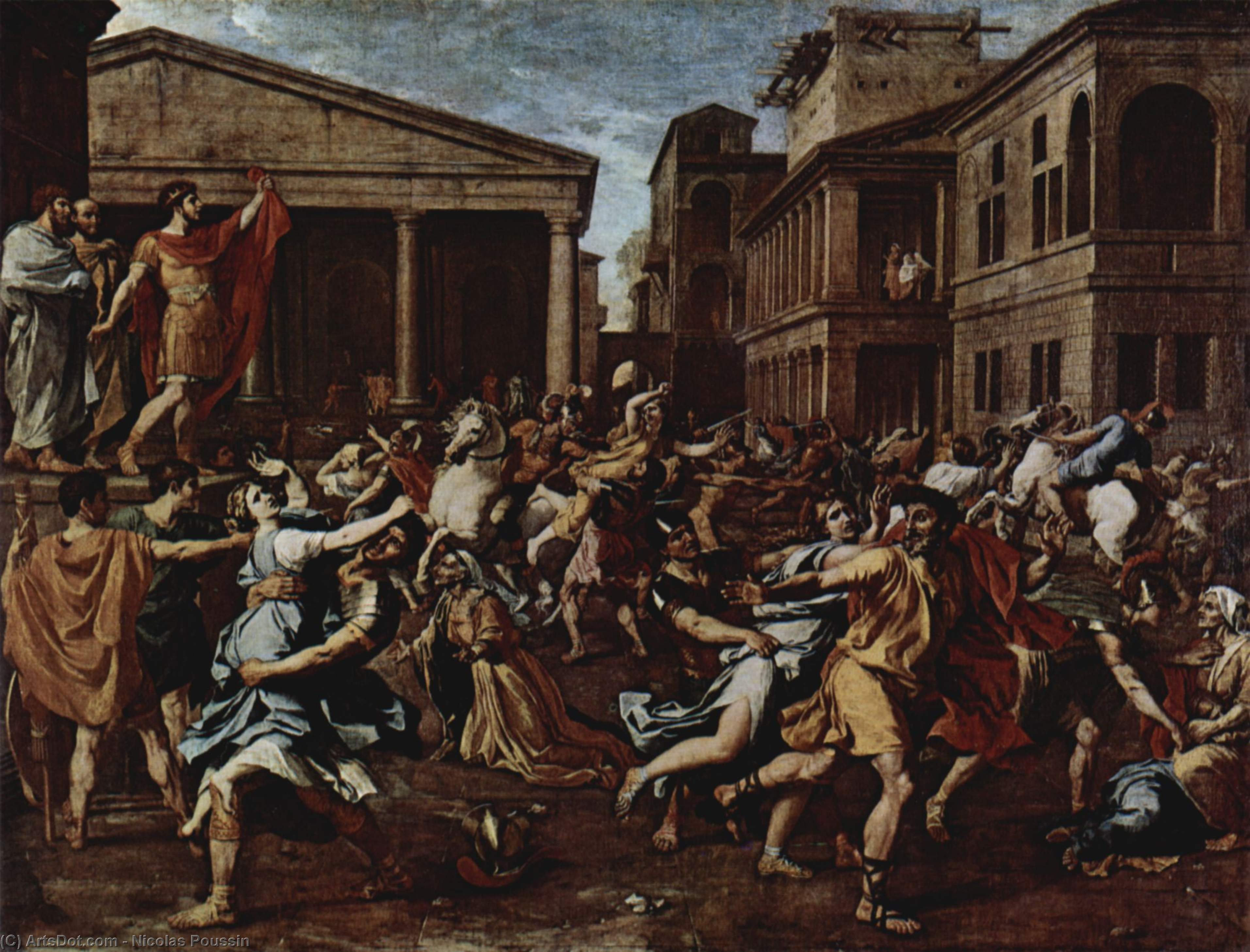 WikiOO.org - Encyclopedia of Fine Arts - Maleri, Artwork Nicolas Poussin - Rape of the Sabine Women