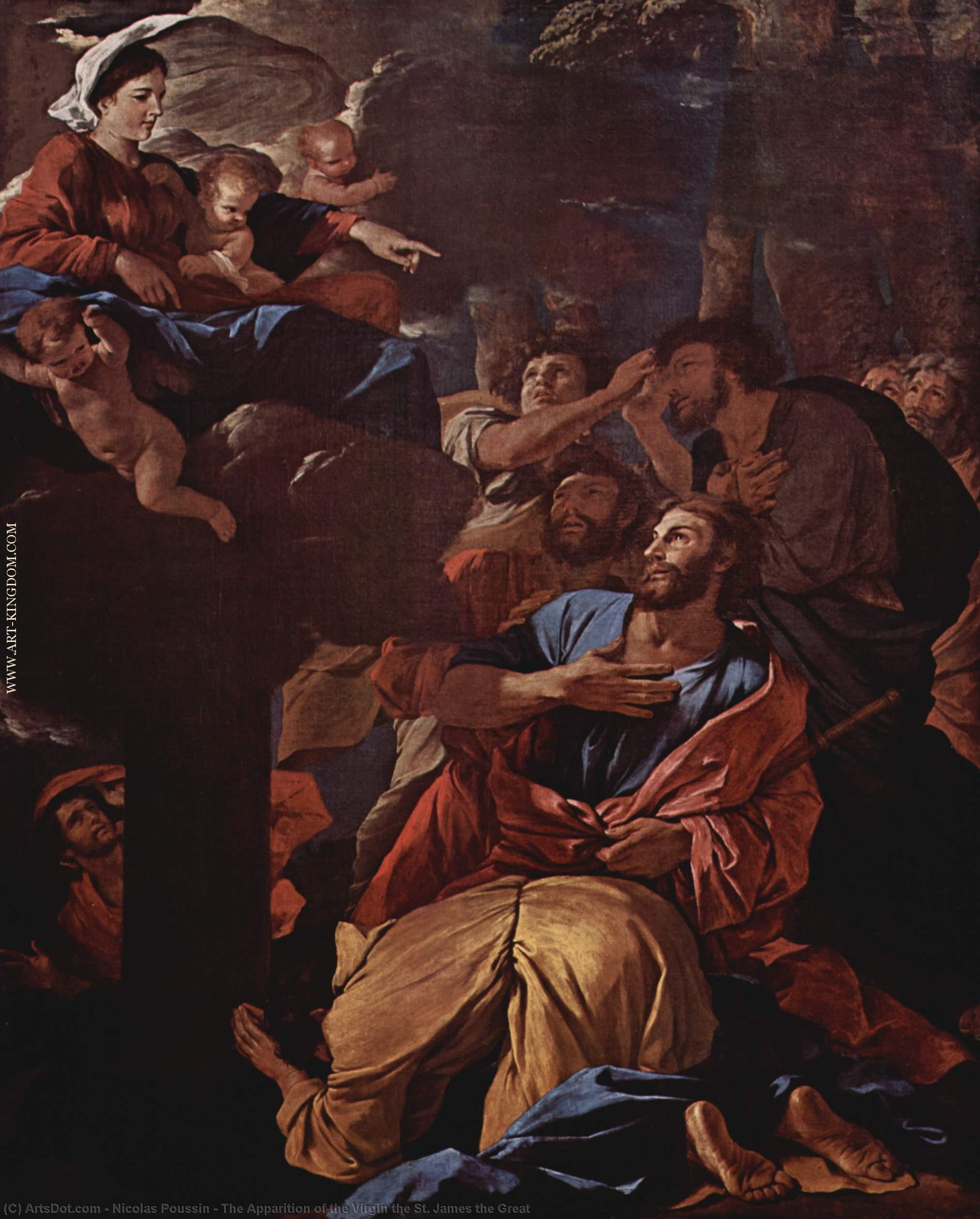 Wikoo.org - موسوعة الفنون الجميلة - اللوحة، العمل الفني Nicolas Poussin - The Apparition of the Virgin the St. James the Great