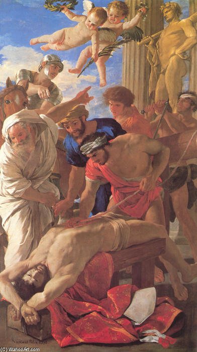 Wikioo.org – L'Encyclopédie des Beaux Arts - Peinture, Oeuvre de Nicolas Poussin - martyre de saint . Erasmus
