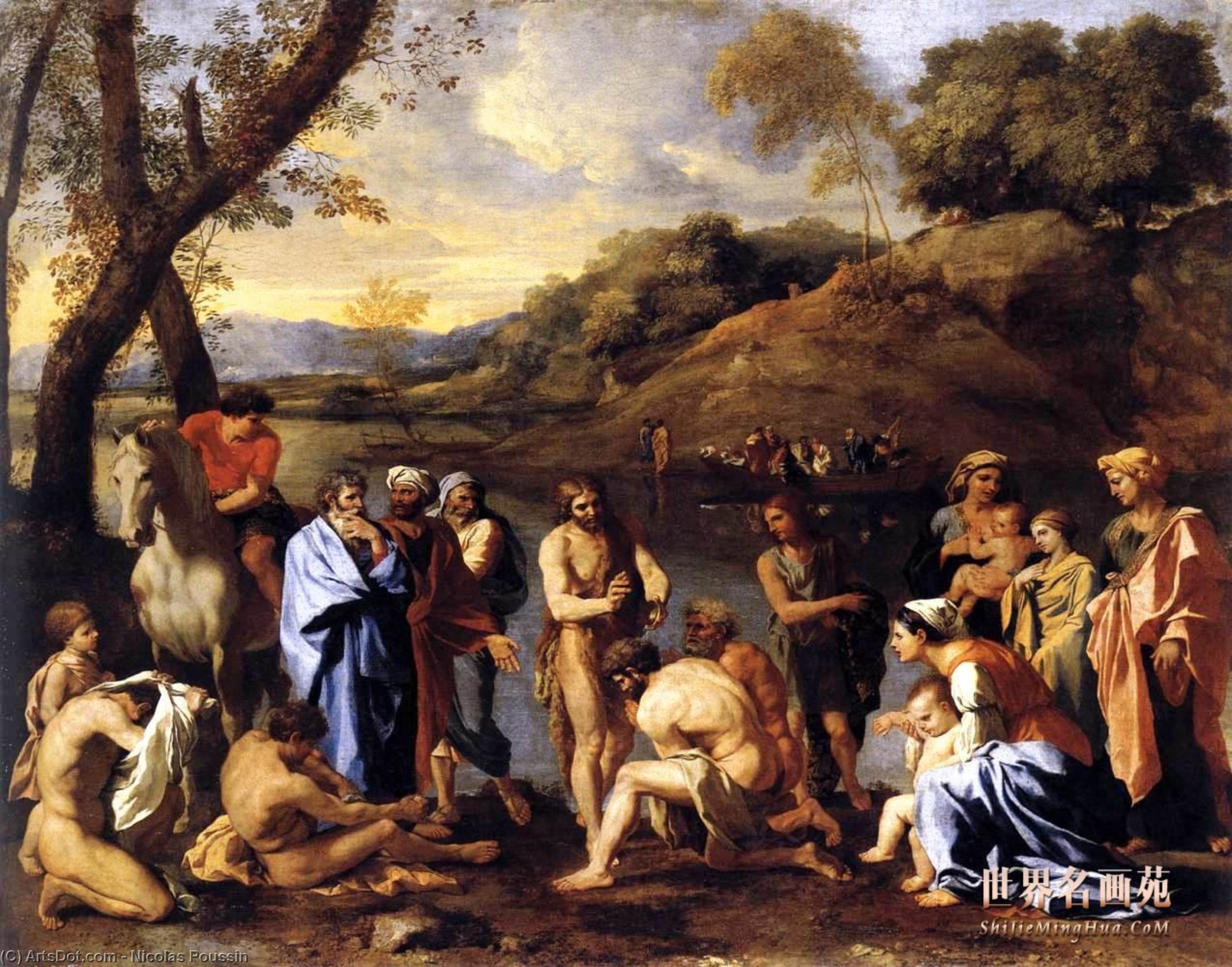 Wikioo.org - สารานุกรมวิจิตรศิลป์ - จิตรกรรม Nicolas Poussin - St. John Baptising the People