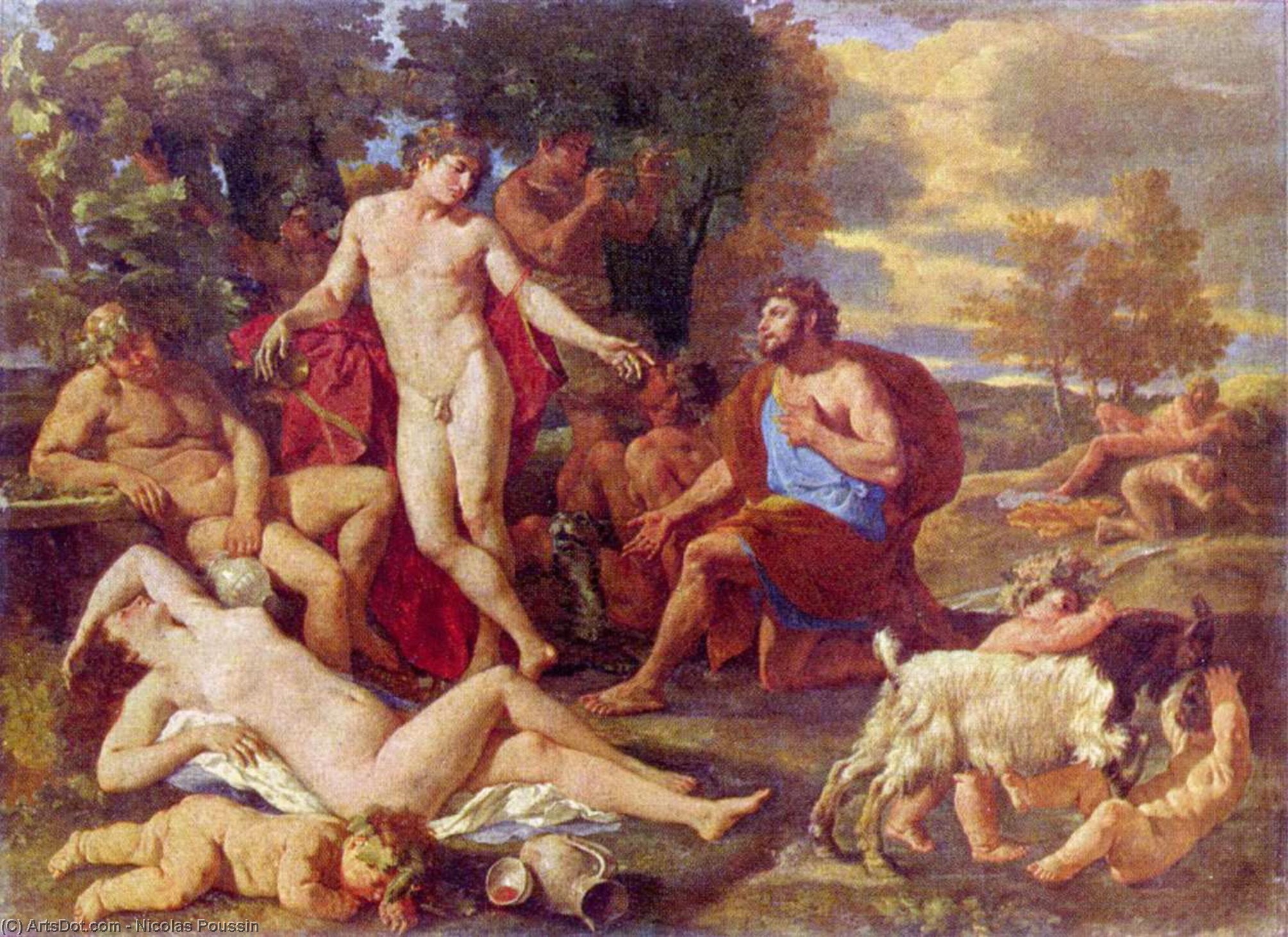 Wikioo.org - The Encyclopedia of Fine Arts - Painting, Artwork by Nicolas Poussin - Midas and Bacchus