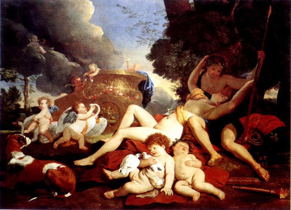 WikiOO.org - Encyclopedia of Fine Arts - Maleri, Artwork Nicolas Poussin - Venus and Adonis