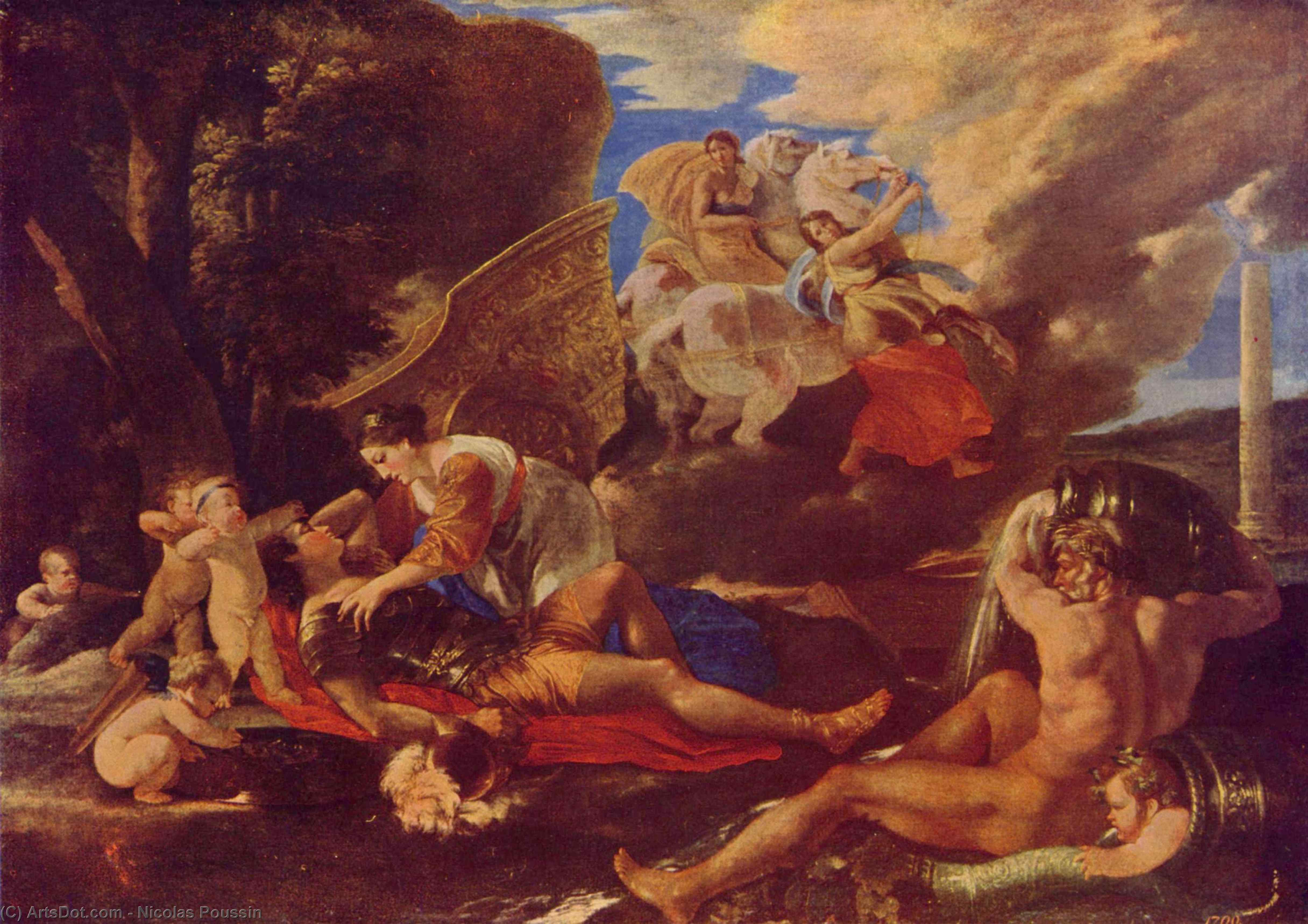 Wikioo.org – L'Enciclopedia delle Belle Arti - Pittura, Opere di Nicolas Poussin - Rinaldo e Armida