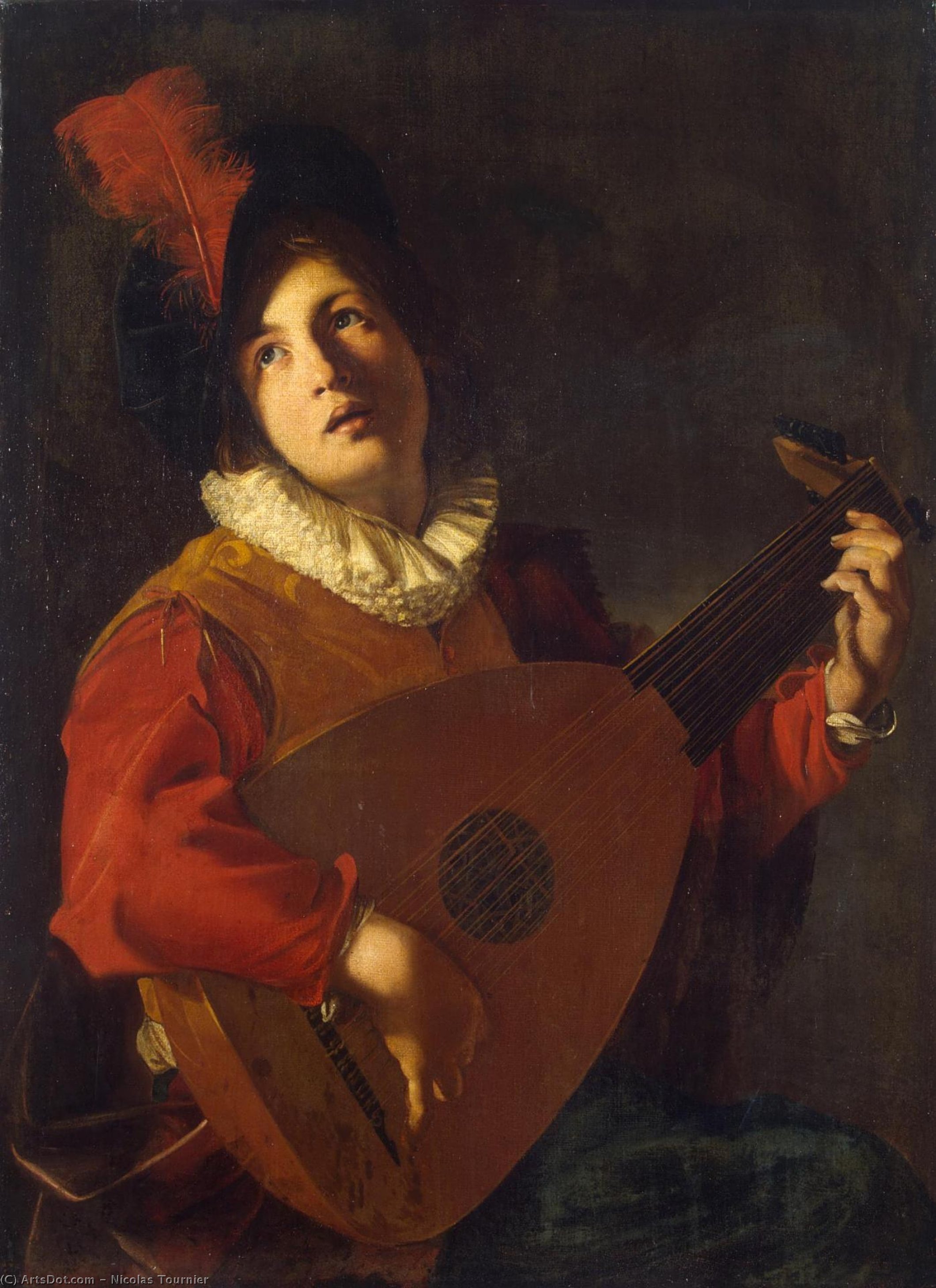 Wikioo.org - The Encyclopedia of Fine Arts - Painting, Artwork by Nicolas Tournier - Lute Player