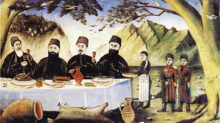 WikiOO.org - Енциклопедія образотворчого мистецтва - Живопис, Картини
 Niko Pirosmani - Feast at Gvimradze