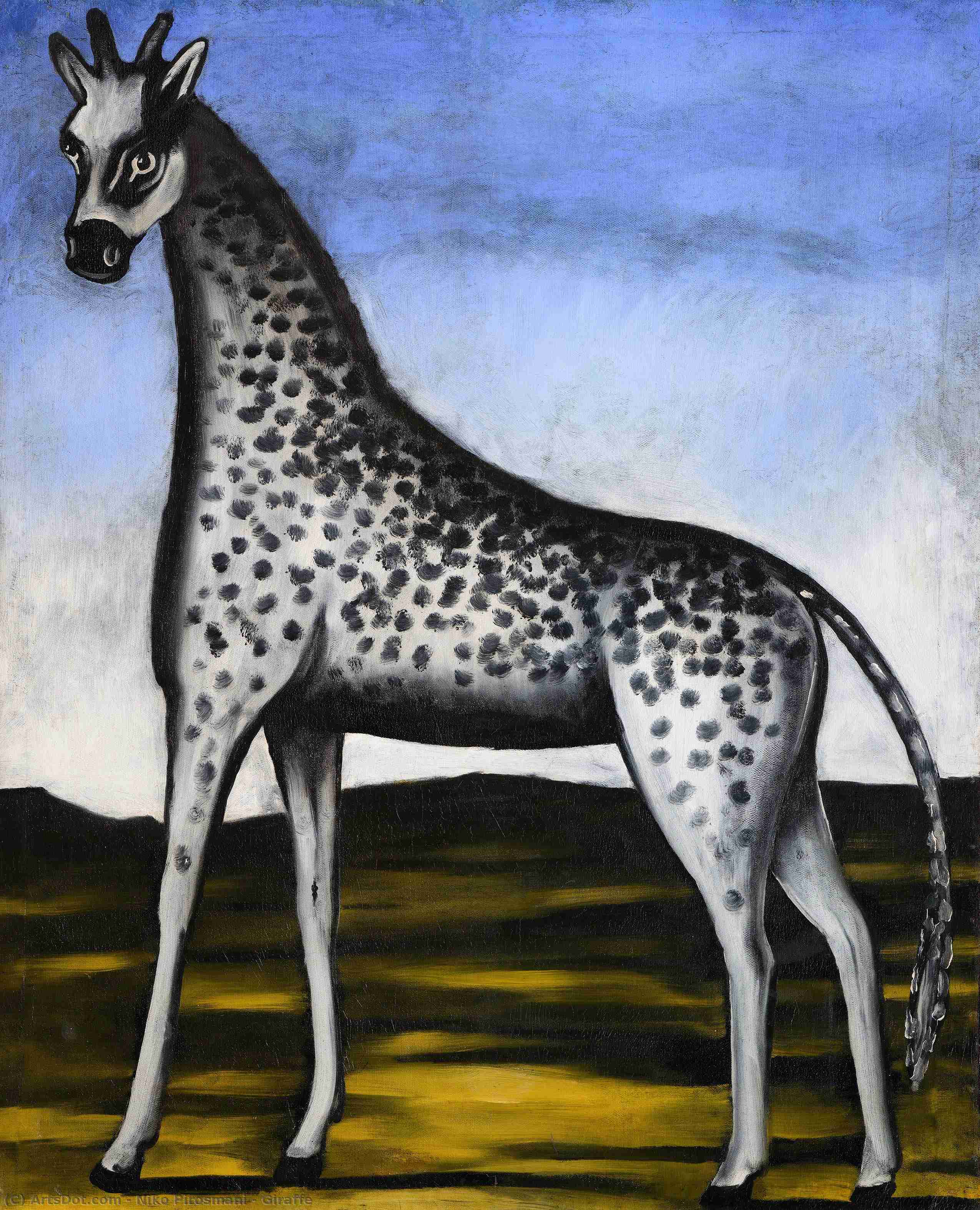 WikiOO.org - Εγκυκλοπαίδεια Καλών Τεχνών - Ζωγραφική, έργα τέχνης Niko Pirosmani - Giraffe