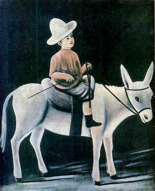WikiOO.org - 百科事典 - 絵画、アートワーク Niko Pirosmani - A 男の子 の上に ロバ