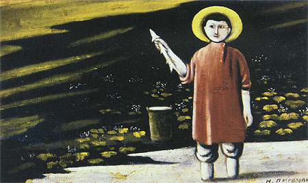 Wikioo.org - Encyklopedia Sztuk Pięknych - Malarstwo, Grafika Niko Pirosmani - A young fisherman