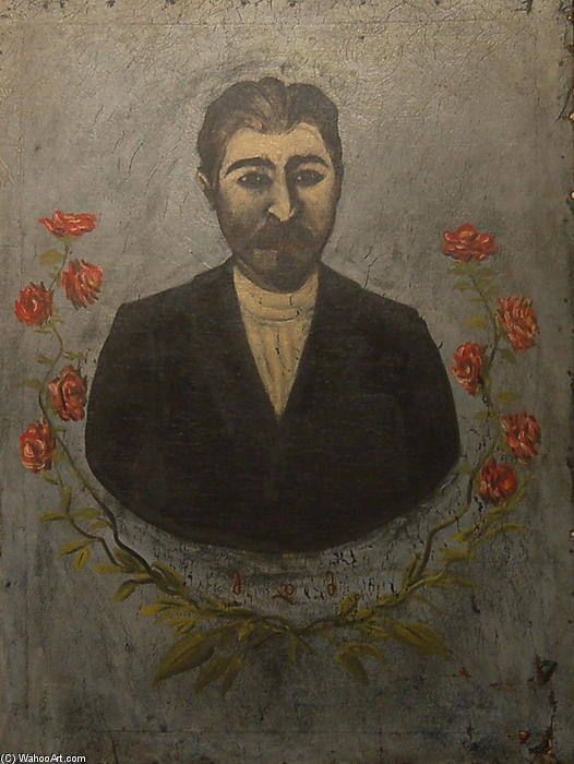 WikiOO.org - Güzel Sanatlar Ansiklopedisi - Resim, Resimler Niko Pirosmani - Portrait of a railway worker (Misha Meheteli)