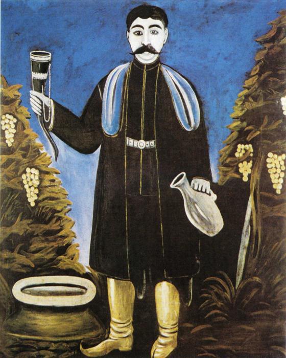 WikiOO.org - Enciclopedia of Fine Arts - Pictura, lucrări de artă Niko Pirosmani - Prince with a Horn of Wine