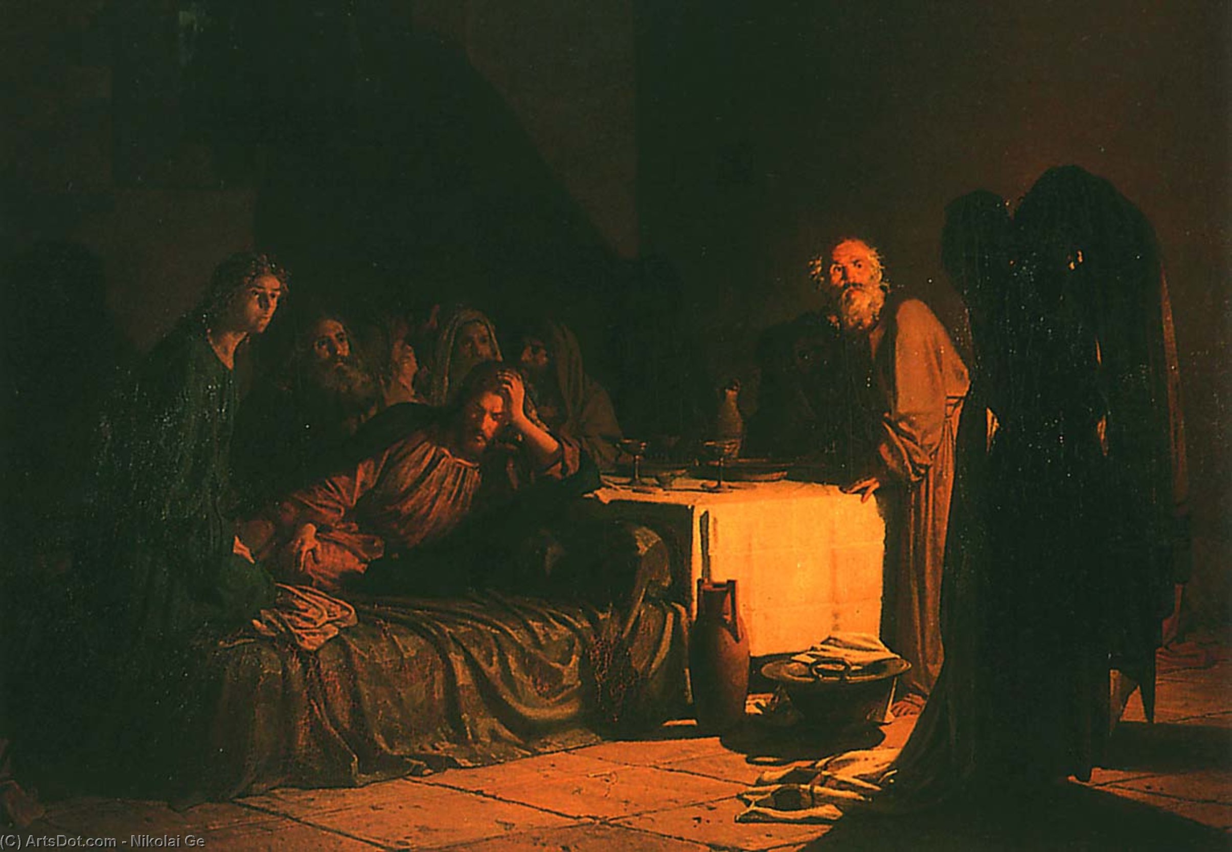 WikiOO.org - Encyclopedia of Fine Arts - Målning, konstverk Nikolai Ge - Last Supper