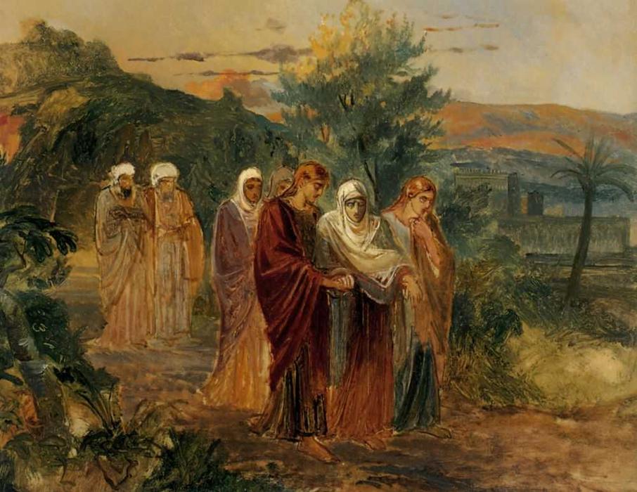 Wikioo.org – La Enciclopedia de las Bellas Artes - Pintura, Obras de arte de Nikolai Ge - Al regresar de la sepultura de Cristo